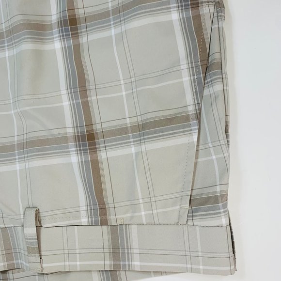 Ben Hogan Tan Plaid Performance Shorts Mens 40 Golf Classic Fit Khaki Flat Front - Picture 9 of 14